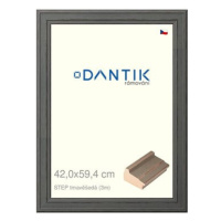 DANTIK rámeček 42 × 59,4, STEP tmavěšedý plexi čiré