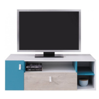 Studentský televizní stolek saturn - bílá / modrá