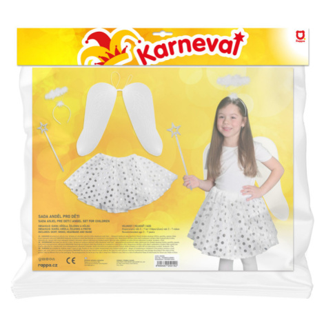 Dětský kostým tutu sukně anděl s křídly a příslušenstvím