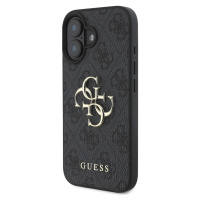 Zadní kryt Guess PU 4G Metal Logo pro Apple iPhone 16, šedá