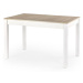 Jídelní stůl Caumiry rozkládací 118-158x76x75 cm (dub, bílá)