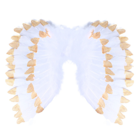 RAPPA - Andělská křídla s peřím bílo-zlatá