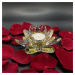 Křišťálové sklo - Svícen lotosový květ Exclusive, Žlutá