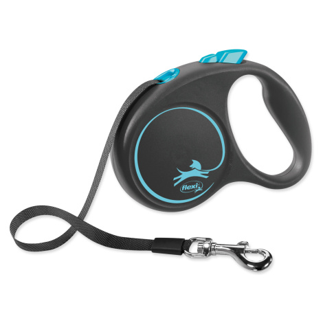 Vodítko FLEXI Black Design páska S - 5 m Barva: Modrá