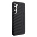 AMG AMHCS23SBLSCA hard silikonové pouzdro Samsung Galaxy S23 5G black Carbon Stripe & Embossed