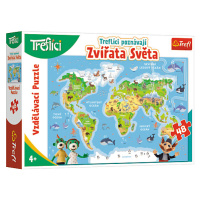 TREFL - Vzdělávací puzzle 48 dílků - Treflíci poznávají zvířata světa CZ / Trefl