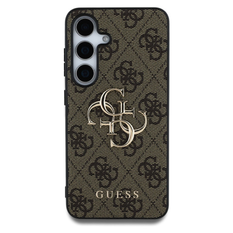 Zadní kryt Guess PU 4G Metal Logo pro Samsung Galaxy S25, hnědá