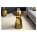 Estila Art deco kulatý příruční stolek Nalia zlaté barvy s konstrukcí z kovu 40cm