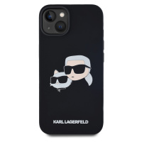 Zadní kryt Karl Lagerfeld Liquid Silicone Double Heads Magsafe pro Apple iPhone 14, černá