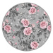 Světle růžovo-šedý pratelný kulatý koberec vhodný pro robotické vysavače ø 100 cm Comfort – Mila
