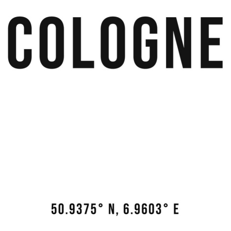 Ilustrace Cologne simple coordinates, Finlay & Noa, (30 x 40 cm)