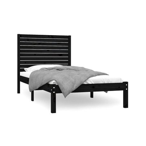 Rám postele černý masivní dřevo 90 × 200 cm, 3104597 SHUMEE