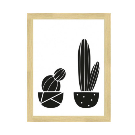 Rámovaný obraz Nordic kaktusy, 18x24 cm Asko