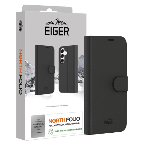 Pouzdro Eiger North Folio Case for Samsung S24 in Black Eiger Glass