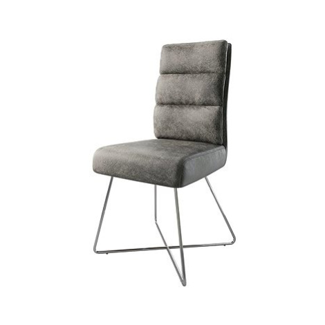 DELIFE Jídelní židle Pela-Flex šedý vintage podnož ve tvaru "X" z nerezové oceli