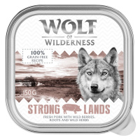 Výhodné balení Wolf of Wilderness Adult 24 x 150 g vanička - Strong Lands - vepřové