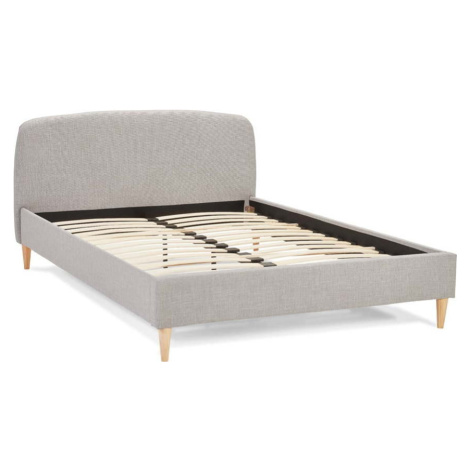 Šedá čalouněná dvoulůžková postel s roštem 140x200 cm Drome - Kokoon KoKoon Design