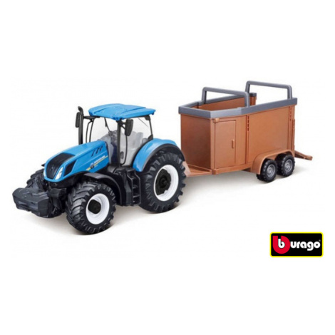 Bburago New Holland T7000 Tractor with HorseTrailer 1:32