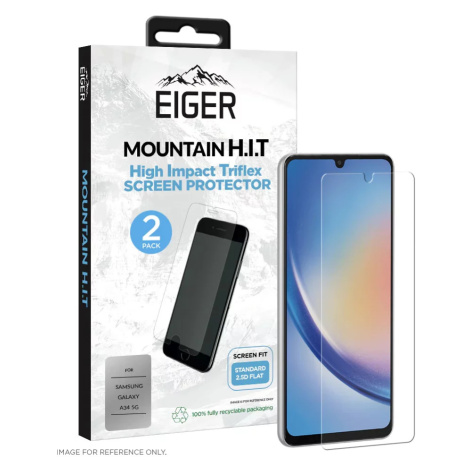 Ochranné sklo Eiger Mountain H.I.T. Screen Protector (2 Pack) for Samsung Galaxy A34 5G In Clear Eiger Glass