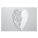 KLUPS Postýlka dětská NEL Srdce 120 x 60 cm bílo-šedá
