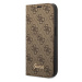 Guess GUBKP14SHG4SHW hard silikonové pouzdro iPhone 14 6.1" brown book 4G Vintage Gold Logo