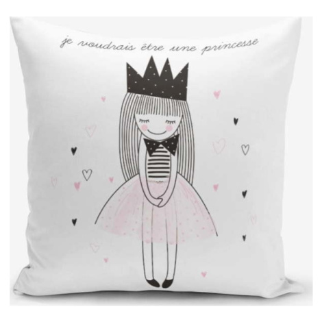 Povlak na polštář s příměsí bavlny Minimalist Cushion Covers Je Noudrais Etre Une Princesse, 45 