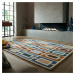 Flair Rugs koberce Ručně všívaný kusový koberec Illusion Retro Blocks Blue/Multi - 80x150 cm