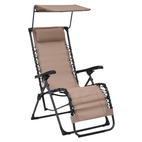 vidaXL Skládací zahradní křeslo textilen taupe