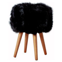 Stolička s černým sedákem z ovčí kožešiny Native Natural, ⌀ 30 cm