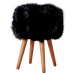 Stolička s černým sedákem z ovčí kožešiny Native Natural, ⌀ 30 cm