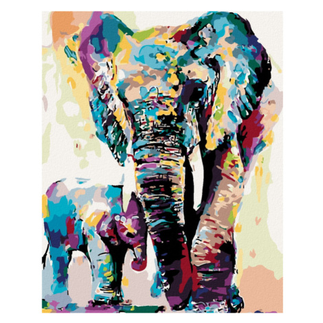 ZUTY - Diamantové malování (bez rámu) - Malovaní sloni
