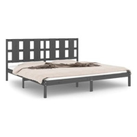 Rám postele šedý masivní dřevo 180 × 200 cm Super King, 3105617