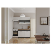 Kuchyně RUTHIN 120/180 cm, bílý lesk/grafit mat