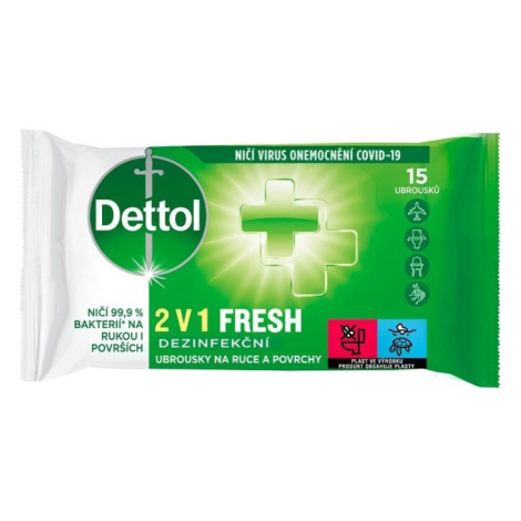 Dettol Dezinfekční ubrousky 2v1 15 ks