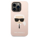 Karl Lagerfeld MagSafe kryt Liquid Silicone Karl Head iPhone 14 Pro Max růžový