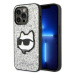 Karl Lagerfeld Nft Glitter Choupette Patch Pouzdro iPhone 14 Pro (stříbrné)