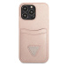 Guess 4G Saffiano Double Card kryt pro Apple iPhone 13 Pro Pink