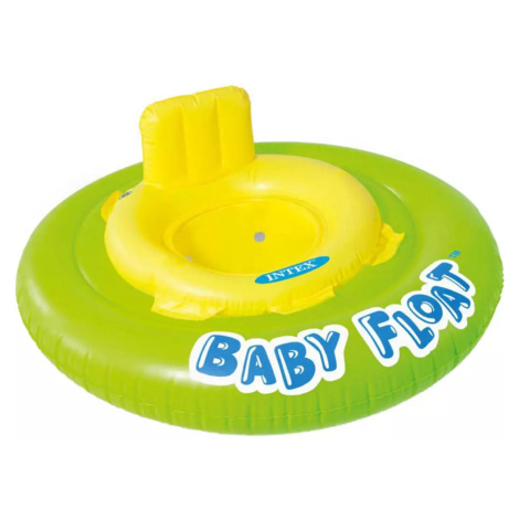 INTEX Baby float nafukovací kruh s otvory na nohy 76cm s křížem žlutozelený Bino