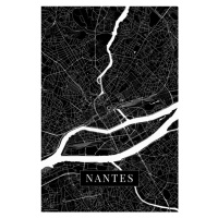 Mapa Nantes black, POSTERS, (26.7 x 40 cm)