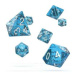 Oakie Doakie RPG sada 7 vícestěnných kostek - světle modrá se třpytkami