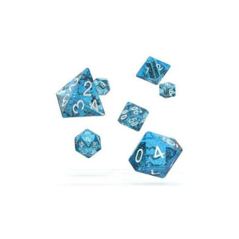 Oakie Doakie RPG sada 7 vícestěnných kostek - světle modrá se třpytkami