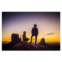 Umělecký tisk Hispanic couple admiring desert landscape at, Jacobs Stock Photography Ltd, (40 x 