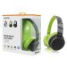 Bluetooth sluchátka ALIGATOR AH02, FM, SD karta, černo/zelená