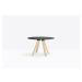 PEDRALI - Stůl ARKI 5/2 - kruhová stolová deska s dřevěnou podnoží