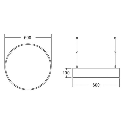 BRUMBERG BRUMBERG Biro Circle direct Ø 60 cm, vypínač, stříbrná, 3000 K