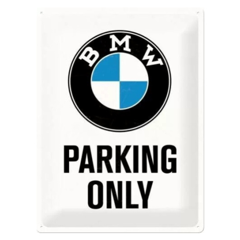Plechová cedule BMW - Parking Only - White, (30 x 40 cm) POSTERSHOP