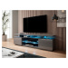 Kvalitní TV stolek Eremko, MDF šedý lesk + LED podsvícení
