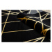 Kusový koberec Gloss 406C 86 geometric black/gold 160x220 cm