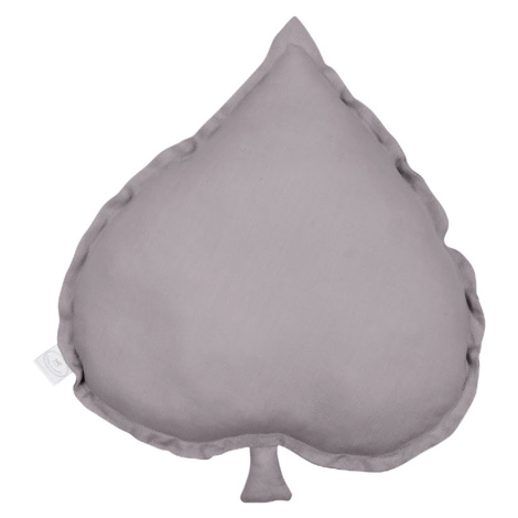 Cotton &amp; Sweets Lněný polštář lipový list tmavě šedá 38×43 cm