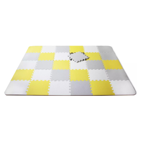 Kinderkraft Pěnový koberec Luno Žluto-šedý 30ks (29,5x29,5)